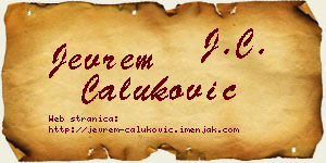 Jevrem Čaluković vizit kartica